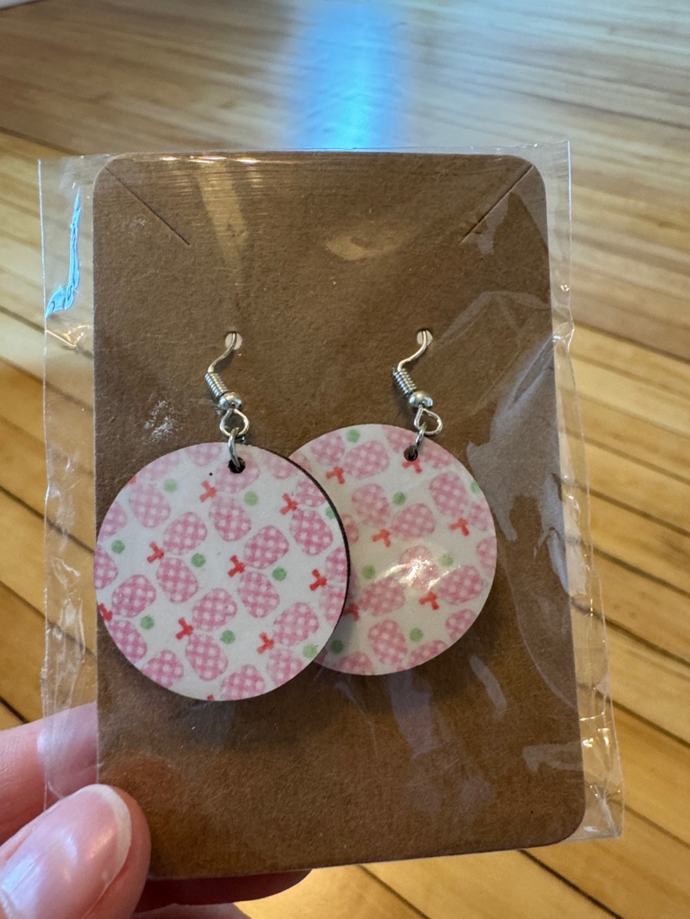 Pickleball Round Pink Earrings